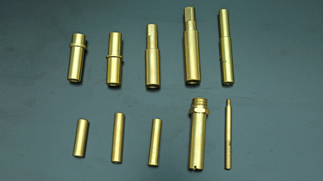 Brass pin and threaded stud