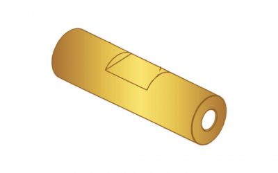 Brass pin and threaded stud